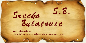 Srećko Bulatović vizit kartica
